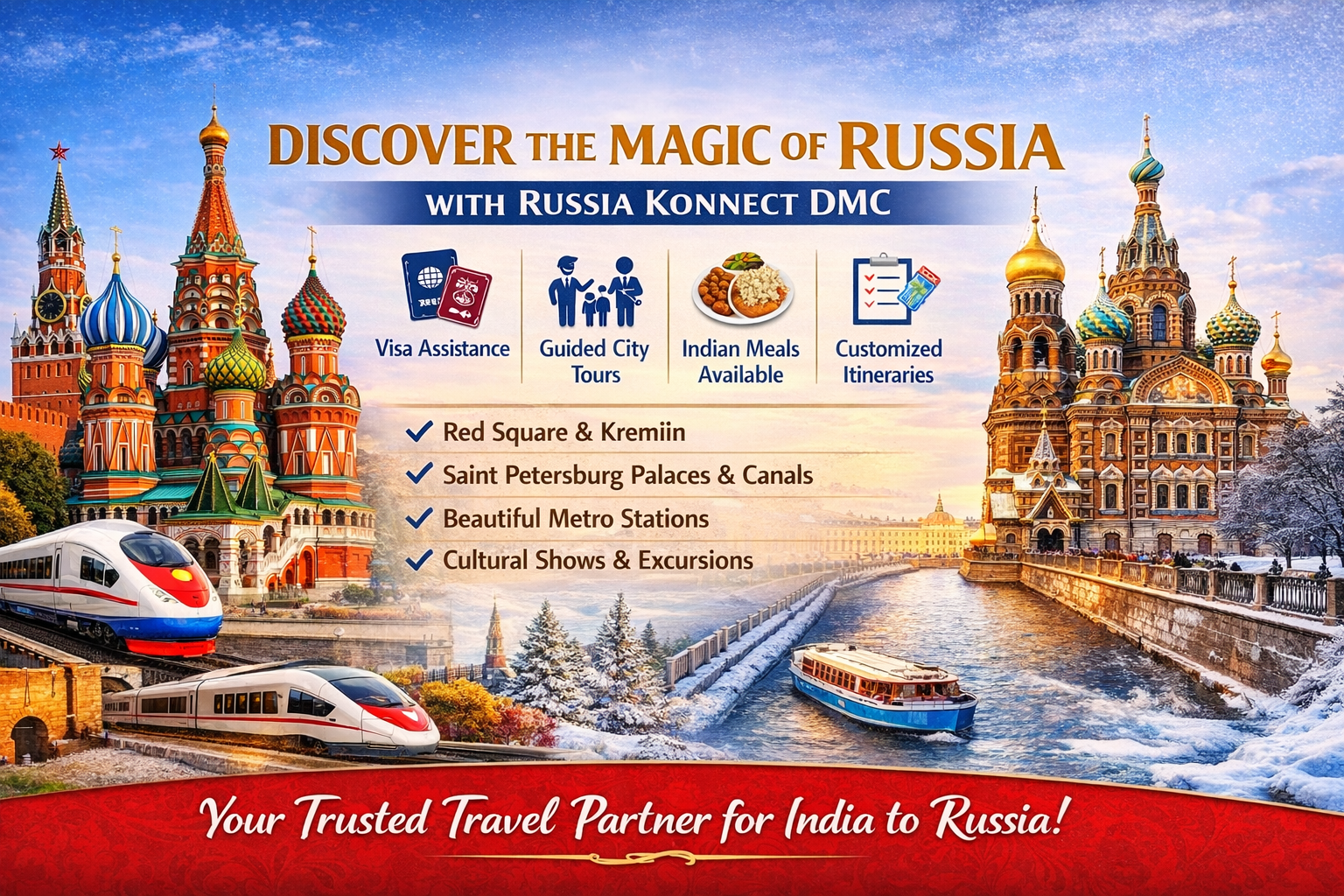 Read more about the article Russia Travel Package – Discover the Magic of Russiawith Russia Konnect DMC